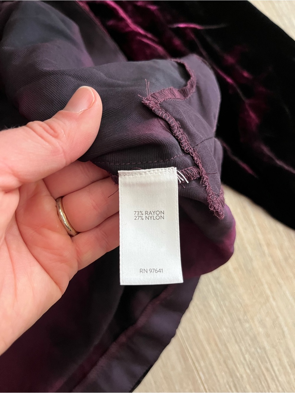 NWT J. Jill Women’s Black Velvet Long-Sleeve Tunic Top  Deep Plum - Size Medium - Picture 5 of 7